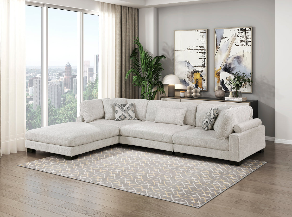 Tinley Beige Ottoman by Homelegance at Eve Furniture