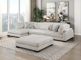 Tinley Beige Ottoman by Homelegance at Eve Furniture