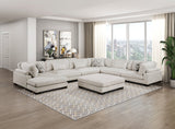 Tinley Beige Ottoman by Homelegance at Eve Furniture