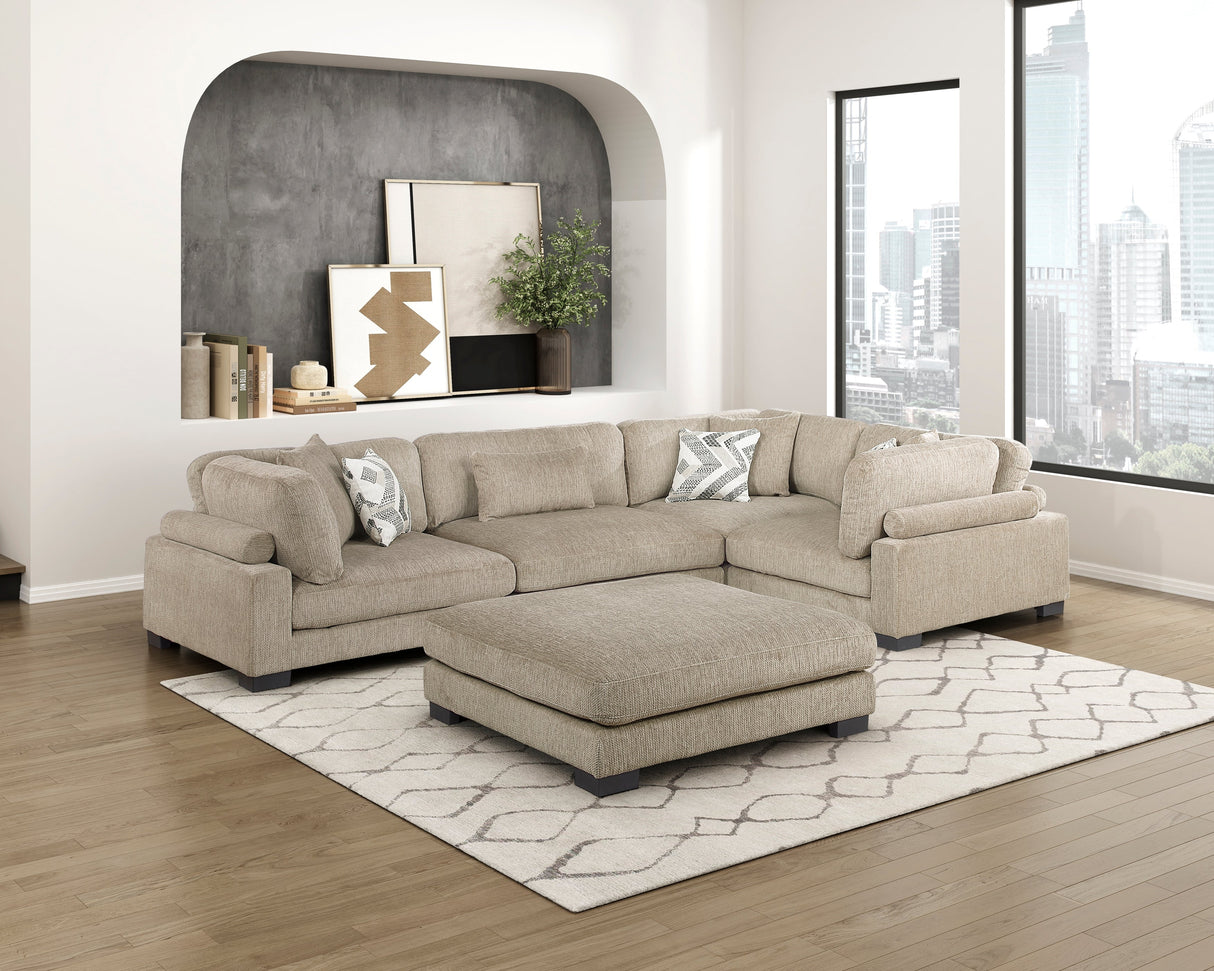 Tinley Brown Ottoman by Homelegance at Eve Furniture