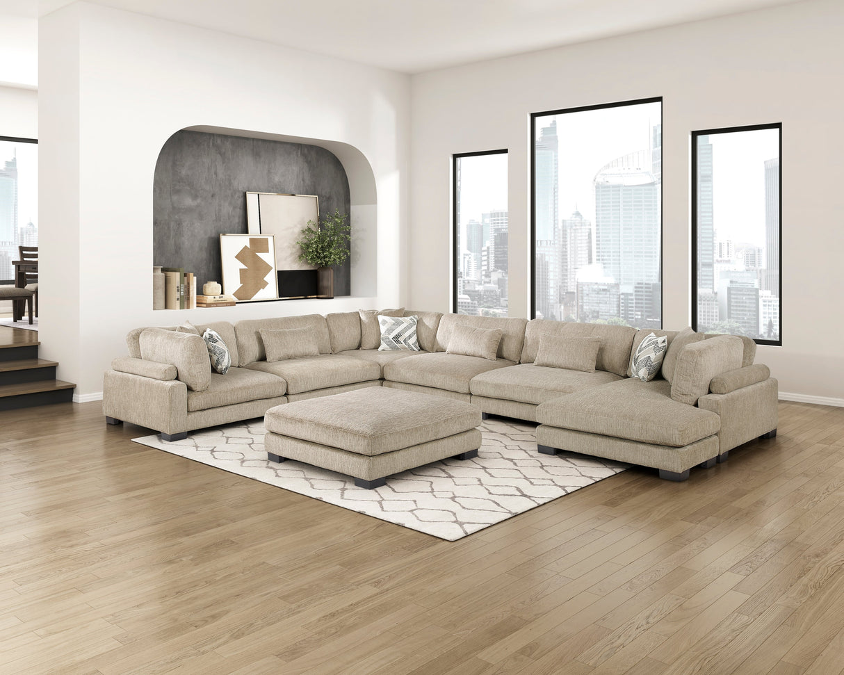Tinley Brown Ottoman by Homelegance at Eve Furniture