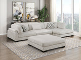 Tinley Beige Ottoman by Homelegance at Eve Furniture