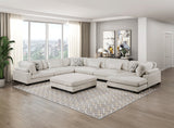 Tinley Beige Ottoman by Homelegance at Eve Furniture