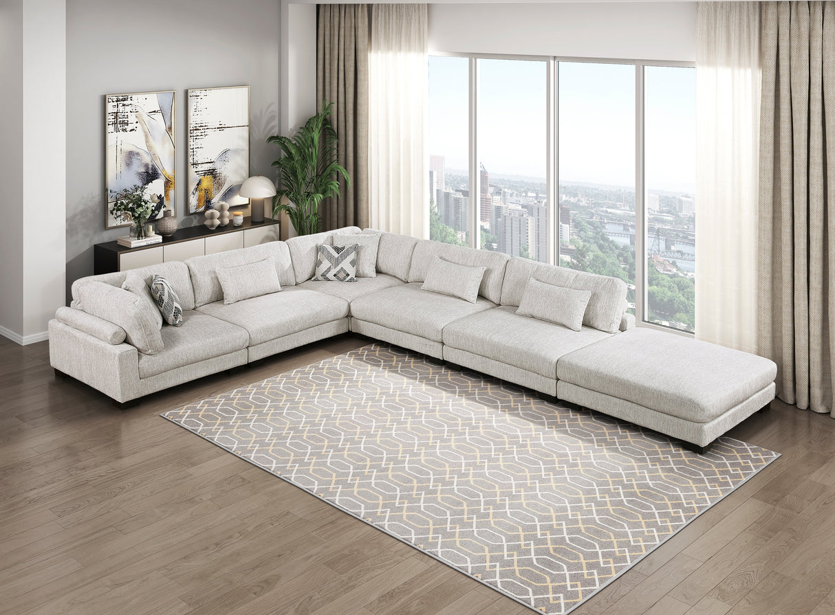 Tinley Beige Ottoman by Homelegance at Eve Furniture