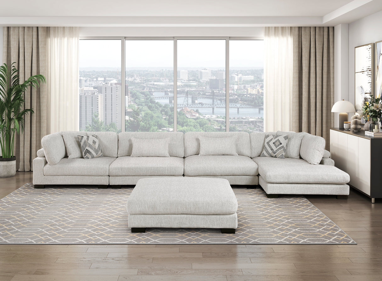 Tinley Beige Ottoman by Homelegance at Eve Furniture