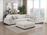 Tinley Beige Ottoman by Homelegance at Eve Furniture