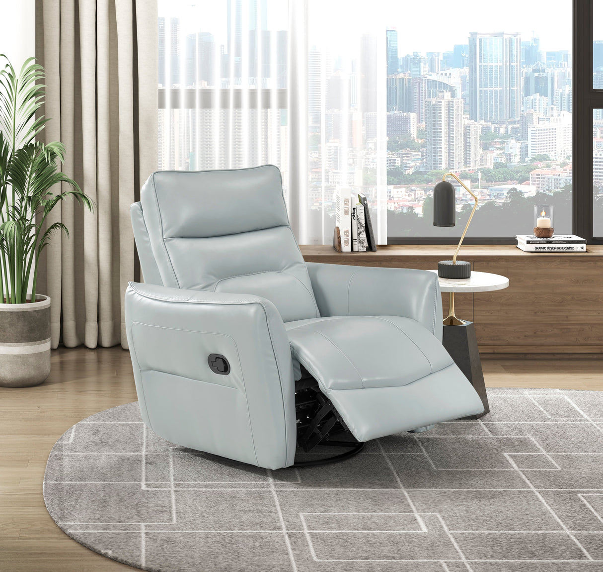 Thomas Aqua Swivel Glider Reclining Chair