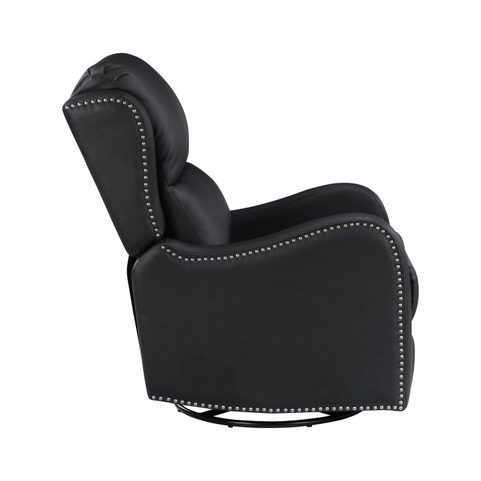 Regent Black Swivel Glider Reclining Chair by Homelegance at Eve Furniture