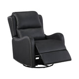 Regent Black Swivel Glider Reclining Chair by Homelegance at Eve Furniture