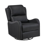 Regent Black Swivel Glider Reclining Chair by Homelegance at Eve Furniture
