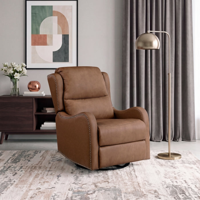 Regent Brown Swivel Glider Reclining Chair by Homelegance at Eve Furniture