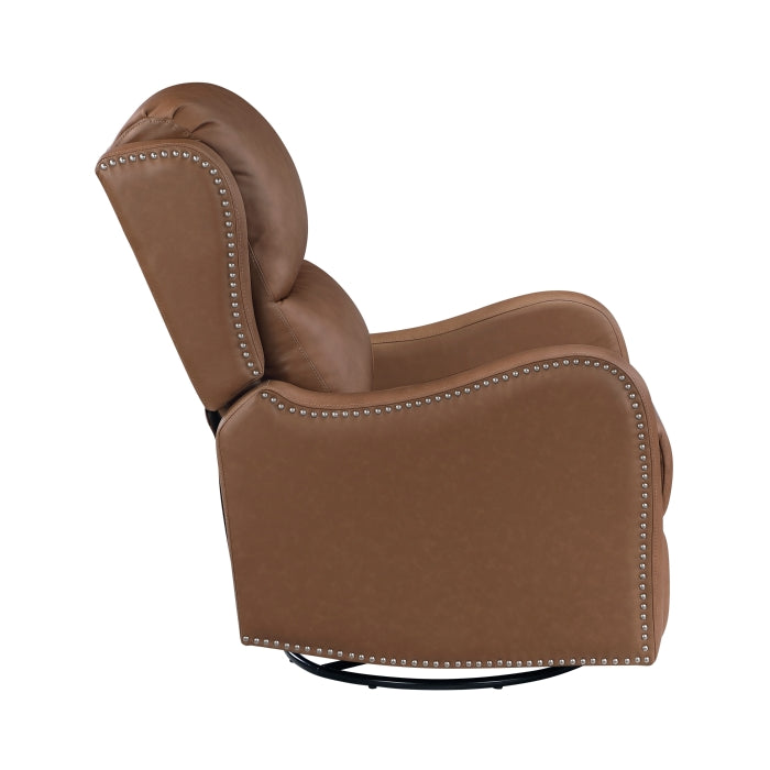 Regent Brown Swivel Glider Reclining Chair by Homelegance at Eve Furniture