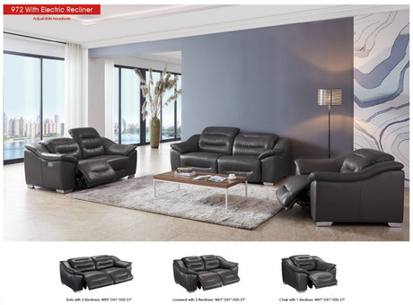 972 with 2 Electric Recliners by ESF Furniture at Eve Furniture
