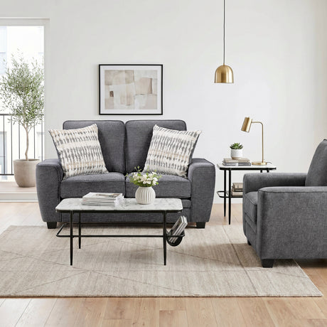 Zander Dark Gray Loveseat by Homelegance at Eve Furniture