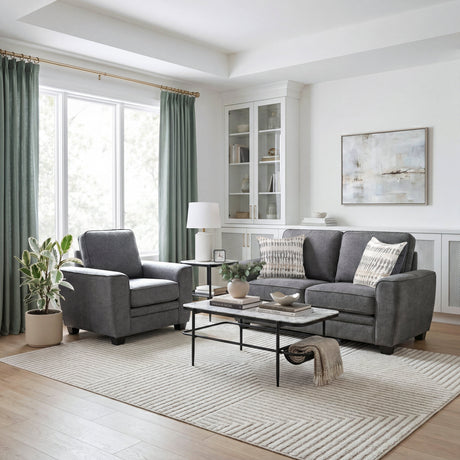 Zander Dark Gray Loveseat by Homelegance at Eve Furniture