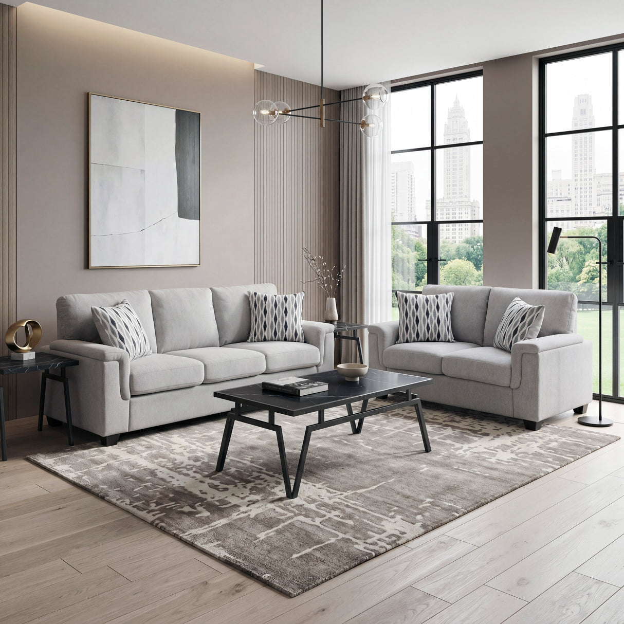 Chelsea Gray Sofa by Homelegance at Eve Furniture