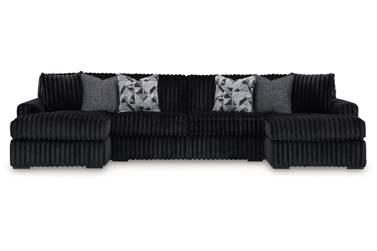 Midnight-Madness Onyx 3-Piece Double Chaise Sectional