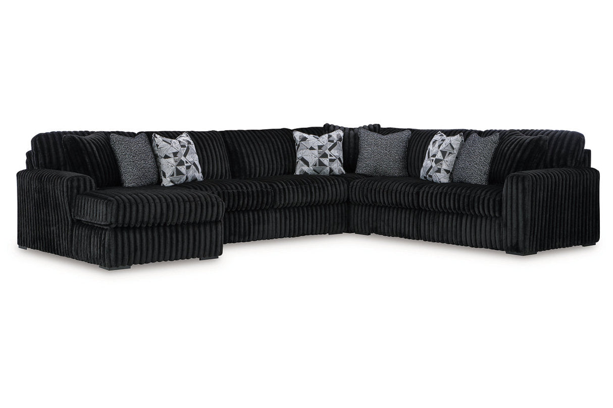 Midnight-Madness Onyx 4-Piece LAF Chaise Sectional