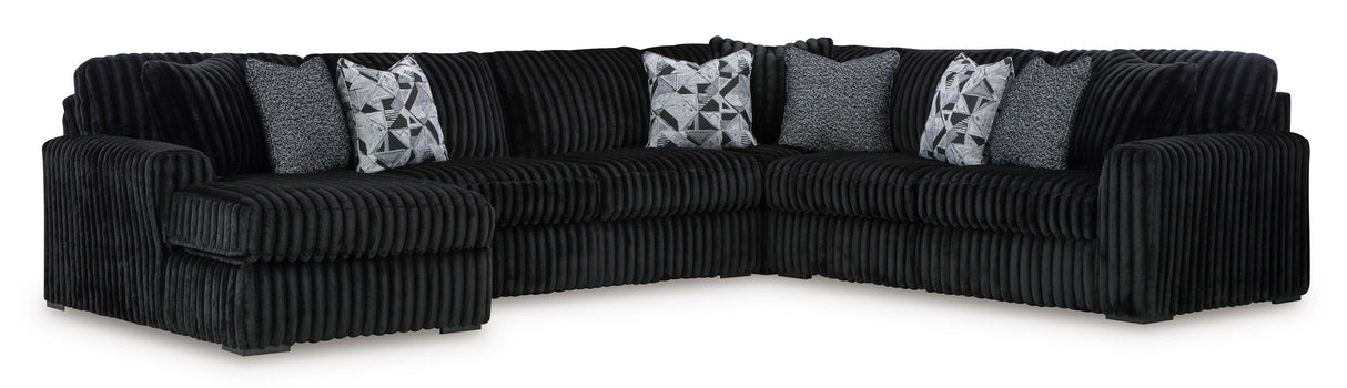 Midnight-Madness Onyx 4-Piece LAF Chaise Sectional