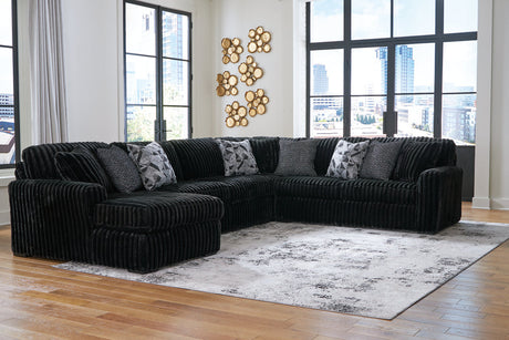 Midnight-Madness Onyx 4-Piece LAF Chaise Sectional