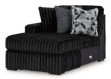 Midnight-Madness 4-Piece Sectional with Ottoman in Onyx