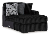 Midnight-Madness 4-Piece Sectional with Ottoman in Onyx