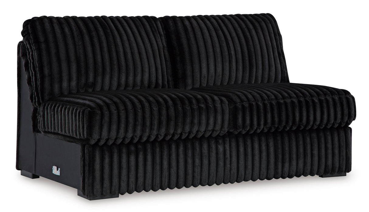 Midnight-Madness 4-Piece Sectional with Ottoman in Onyx