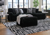 Midnight-Madness Onyx LAF Chase Sectional and Ottoman