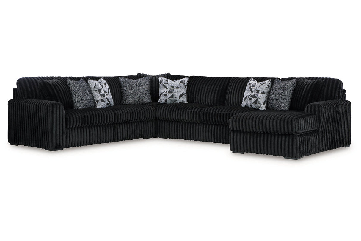 Midnight-Madness Onyx 4-Piece RAF Chaise Sectional