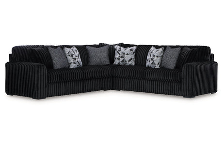 Midnight-Madness Onyx 3-Piece Sectional by Ashley - Eve Furniture