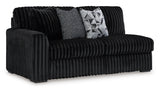 Midnight-Madness Onyx RAF Chase Sectional and Ottoman