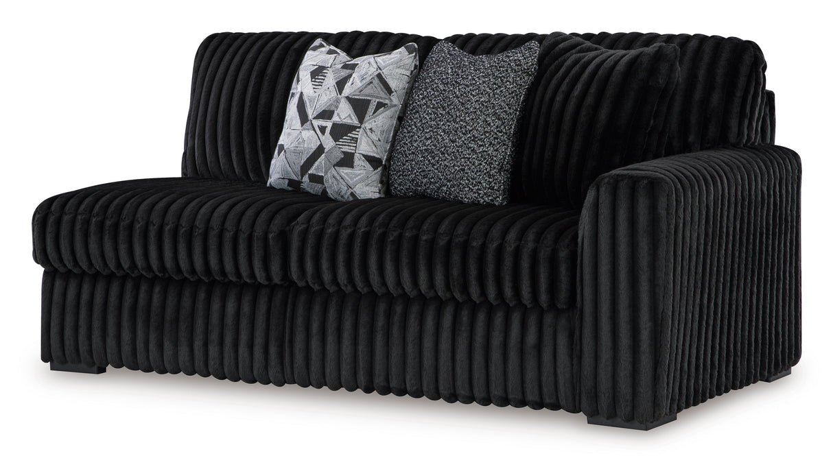 Midnight-Madness Onyx LAF Chase Sectional and Ottoman