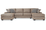 Cannonbrook Nutmeg 3-Piece Sectional with Chaise