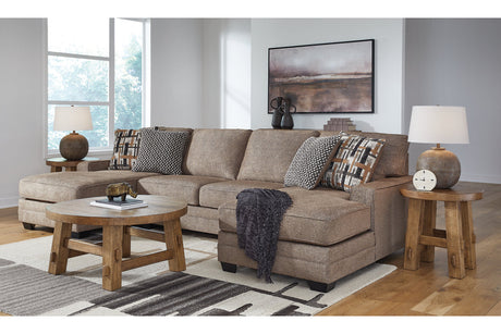 Cannonbrook Nutmeg 3-Piece Sectional with Chaise by Ashley - Eve Furniture