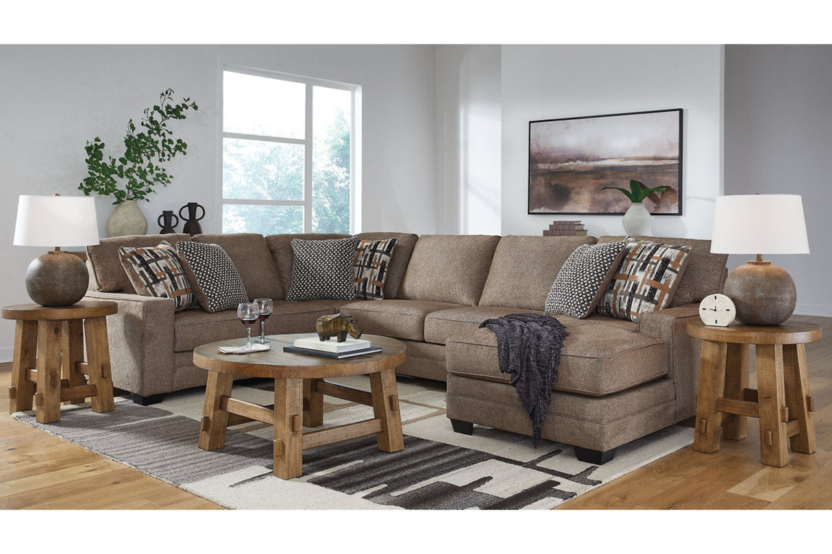 Cannonbrook Nutmeg 3-Piece Sectional with Chaise