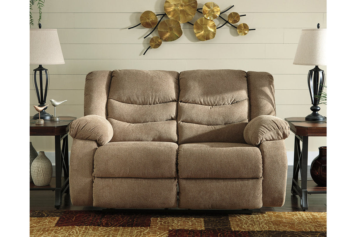 Tulen Mocha Reclining Sofa and Loveseat