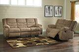 Tulen Mocha Reclining Sofa and Loveseat