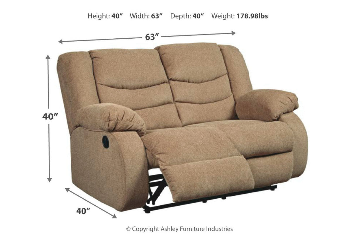 Tulen Mocha Reclining Loveseat