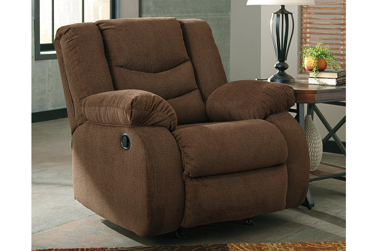 Tulen Chocolate Reclining Sofa with Recliner