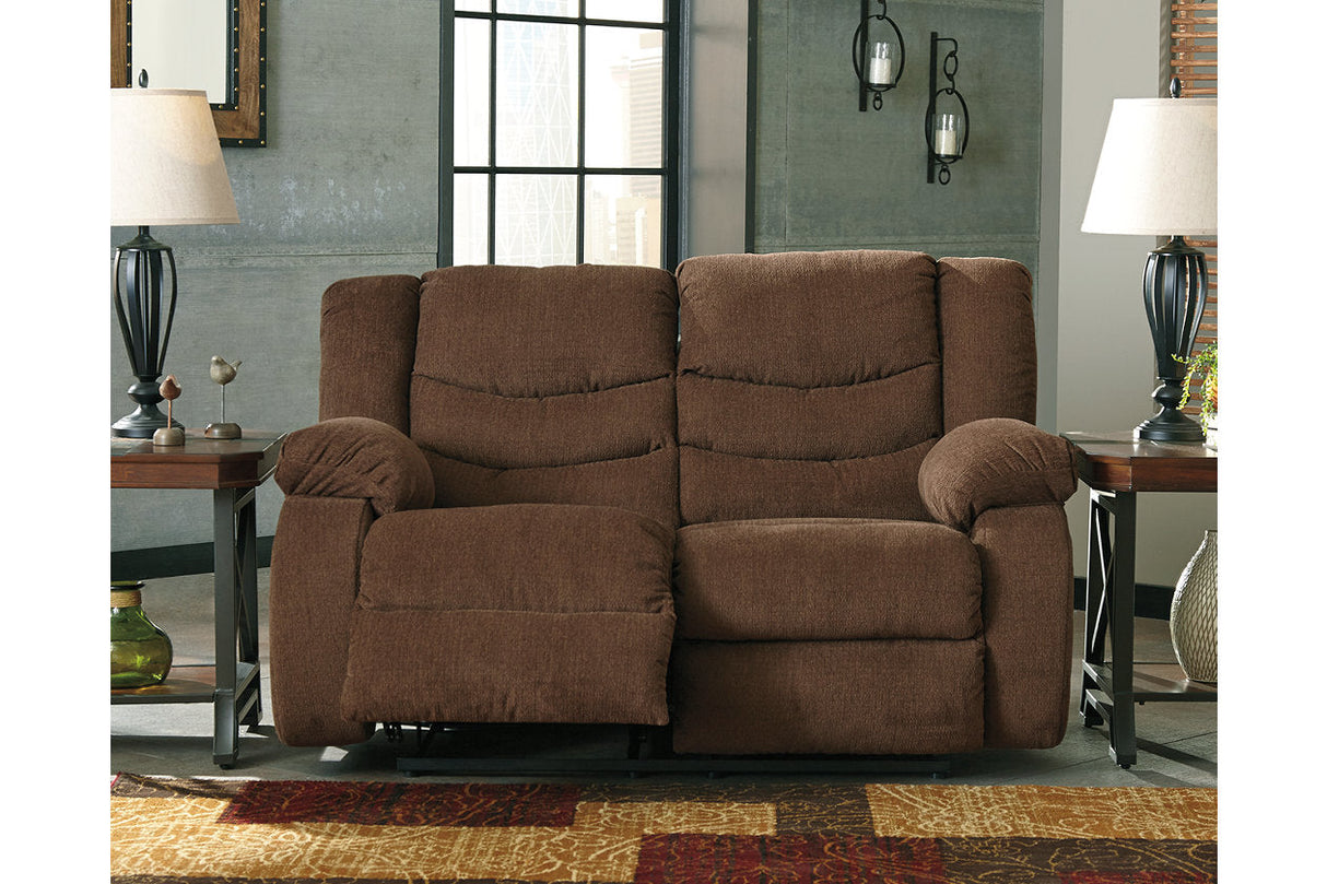 Tulen Chocolate Reclining Loveseat and Recliner