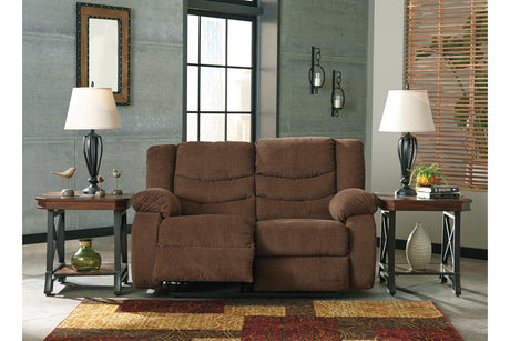 Tulen Chocolate Reclining Loveseat