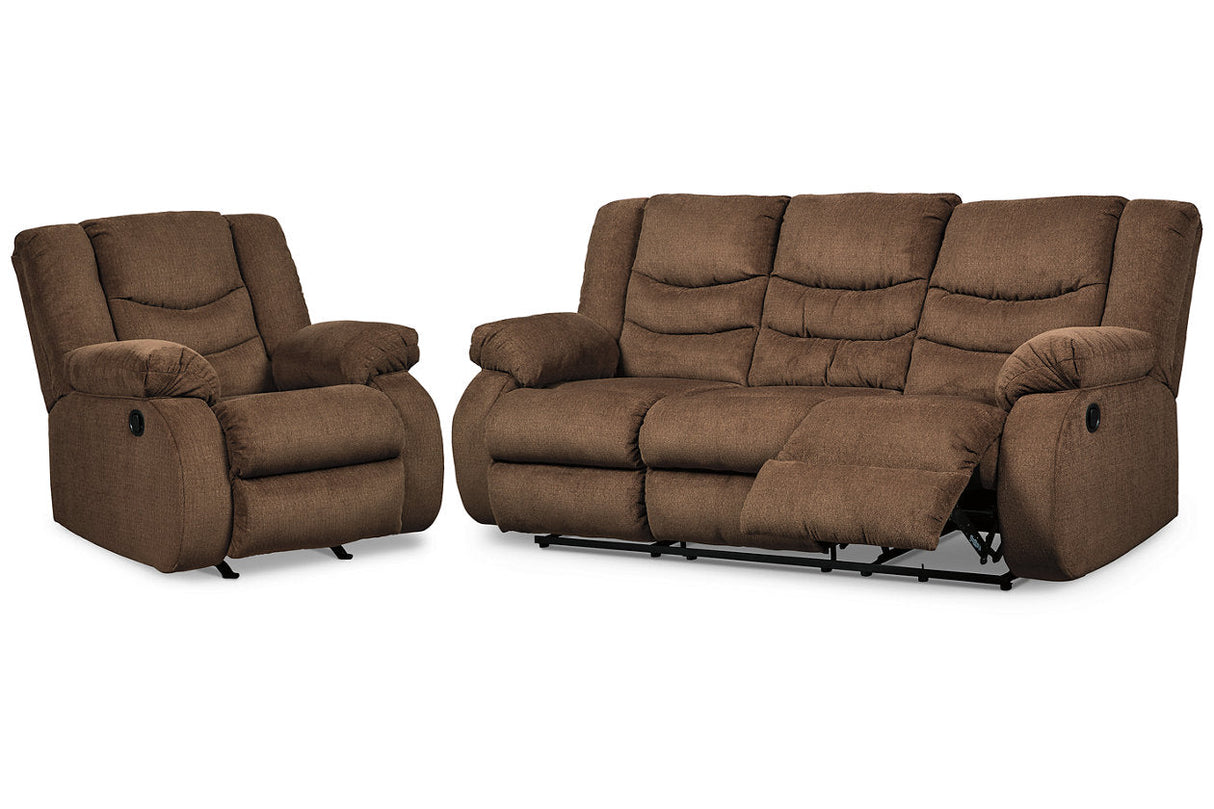 Tulen Chocolate Reclining Sofa with Recliner