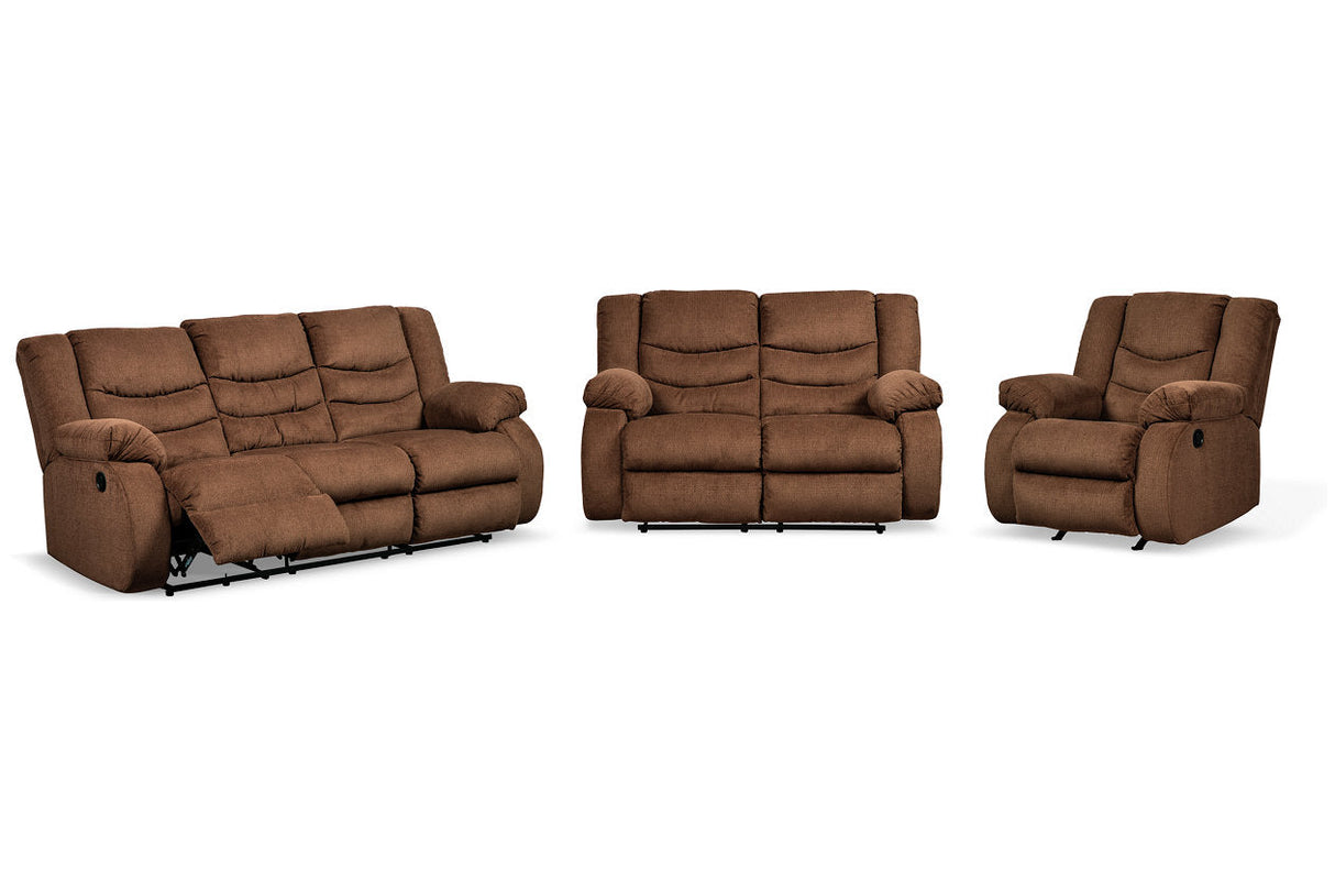 Tulen Chocolate Reclining Sofa, Loveseat and Recliner