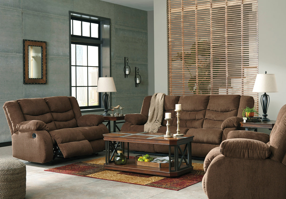 Tulen Chocolate Reclining Living Room Set