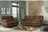 Tulen Chocolate Reclining Sofa and Loveseat