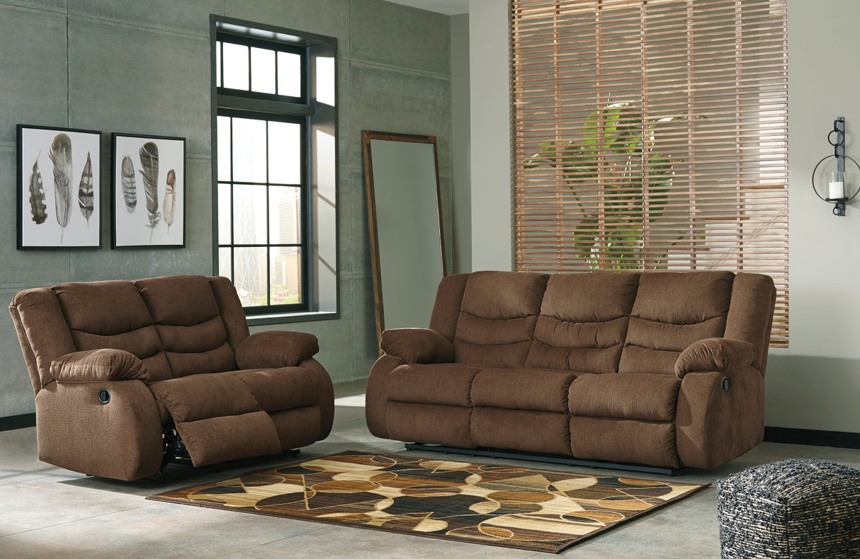 Tulen Chocolate Reclining Living Room Set