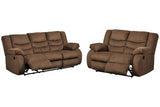 Tulen Chocolate Reclining Sofa and Loveseat