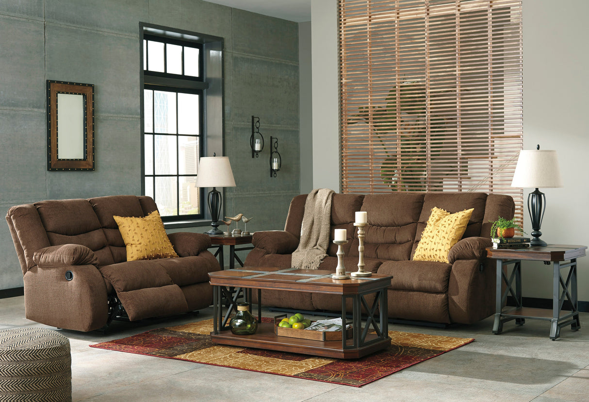 Tulen Chocolate Reclining Living Room Set