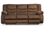 Tulen Chocolate Reclining Sofa with Recliner