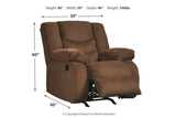 Tulen Chocolate Reclining Sofa with Recliner